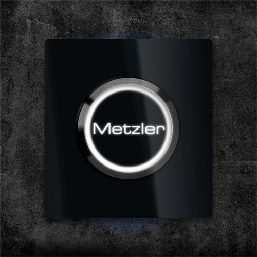 Metzler quadratische Türklingel mit LED Gravur + Klingeltaster | Luna