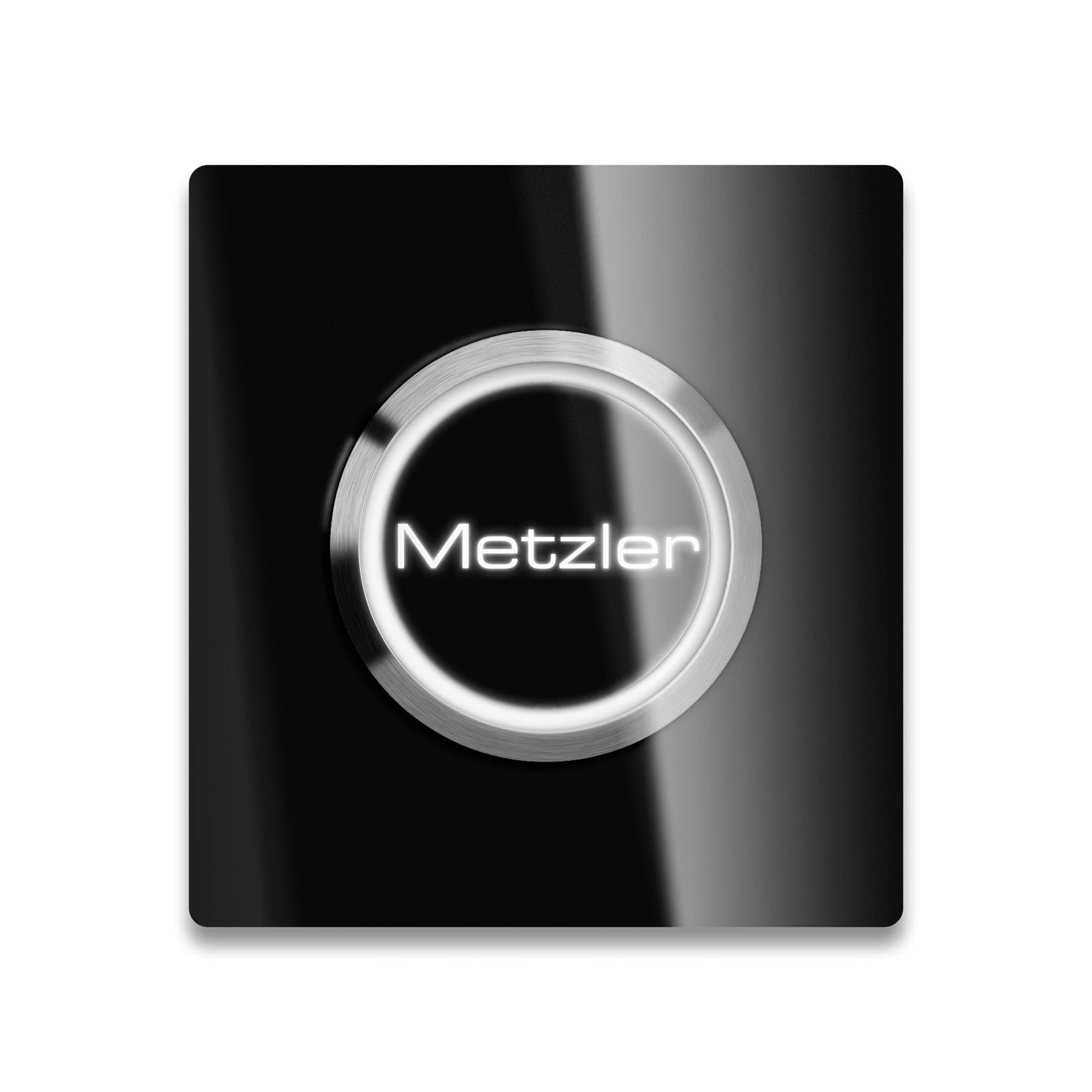 Metzler quadratische Türklingel mit LED Gravur + Klingeltaster | Luna