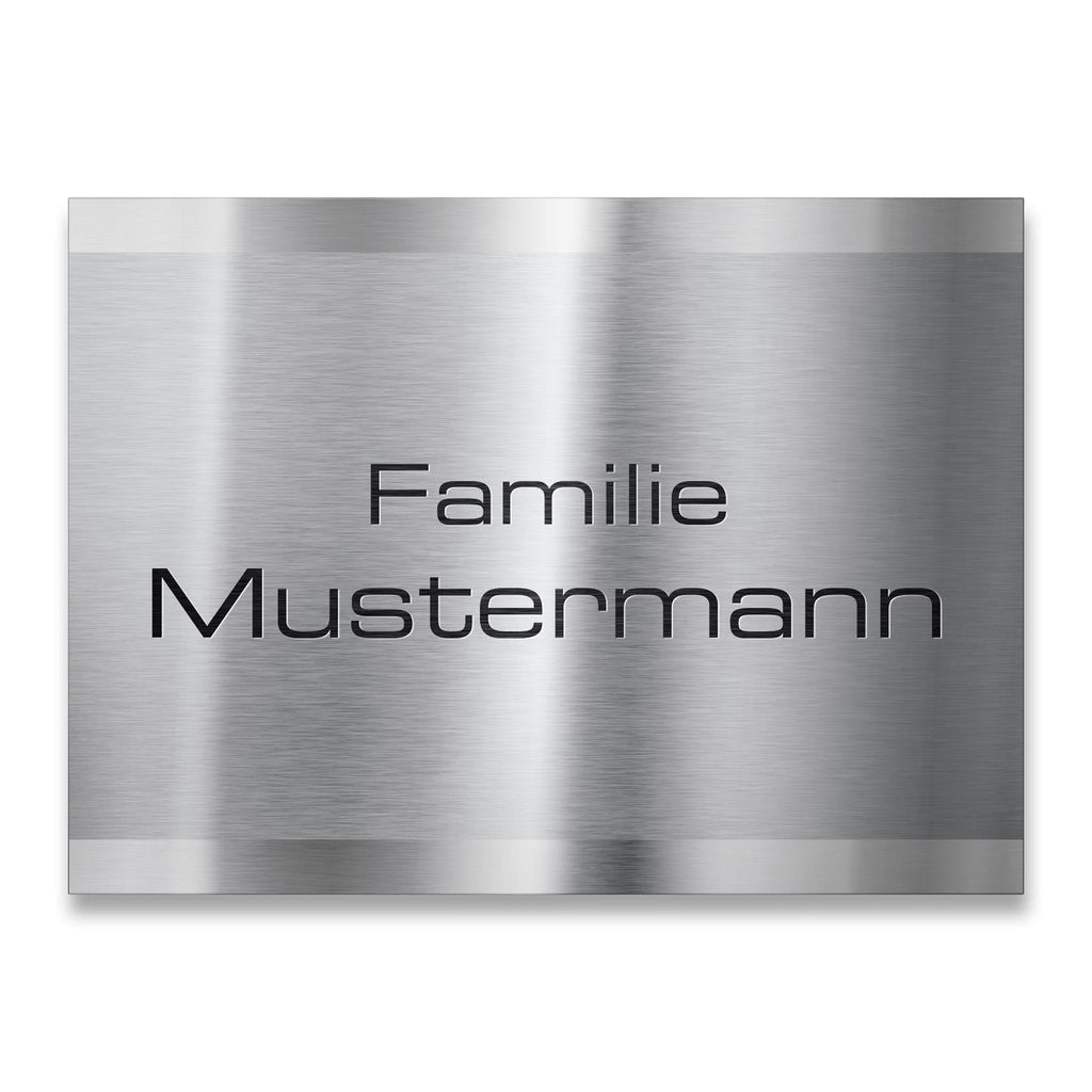 Namensschild mit Gravur aus Edelstahl