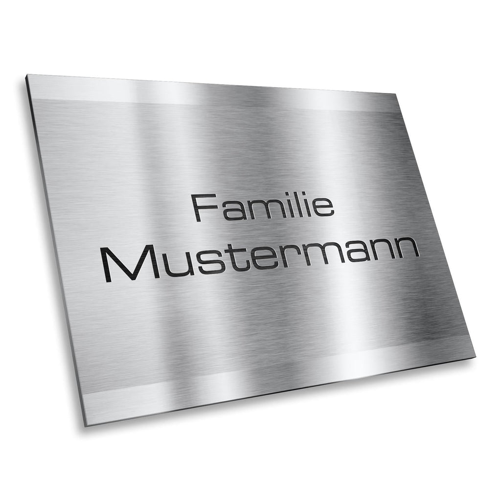 Namensschild mit Gravur aus Edelstahl