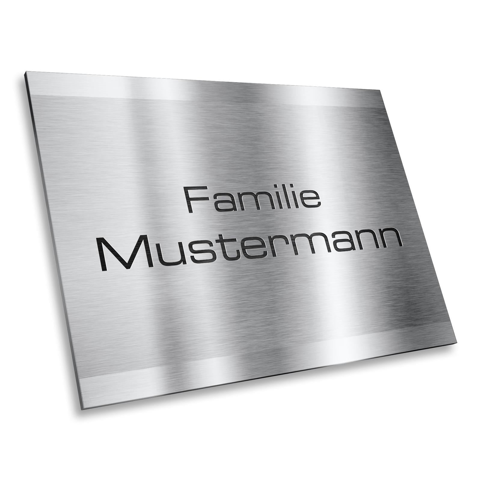 Namensschild mit Gravur aus Edelstahl
