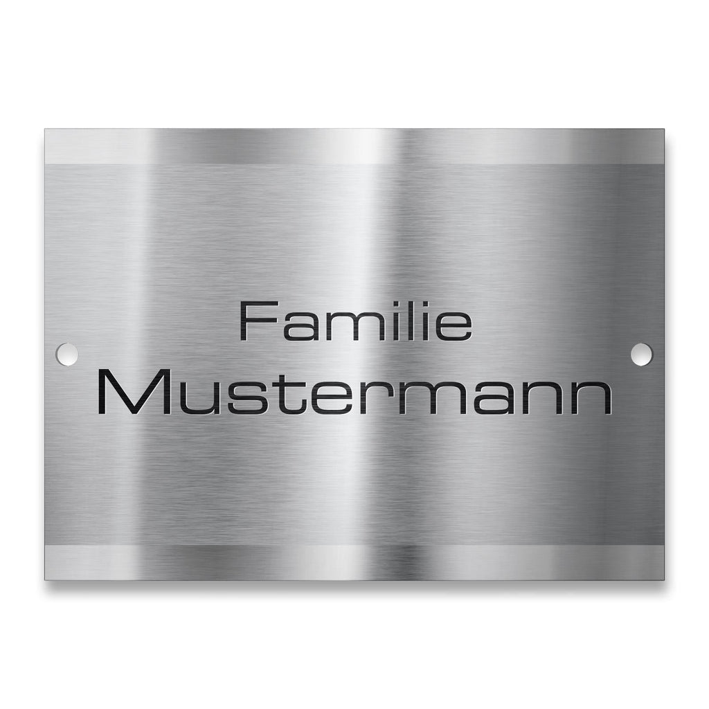 Namensschild mit Gravur aus Edelstahl