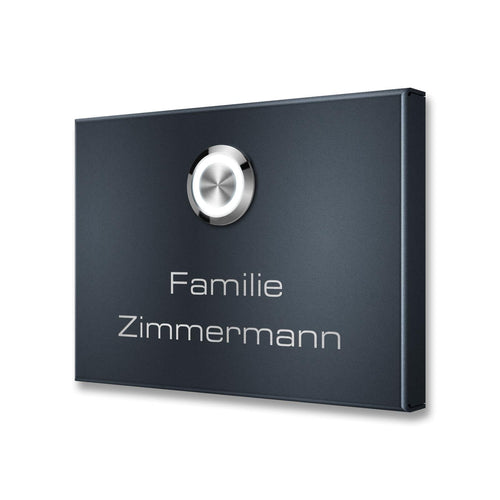Metzler Aufputz Türklingel | personalisiert mit Gravur | Edelstahl-Taster mit LED | Vitus