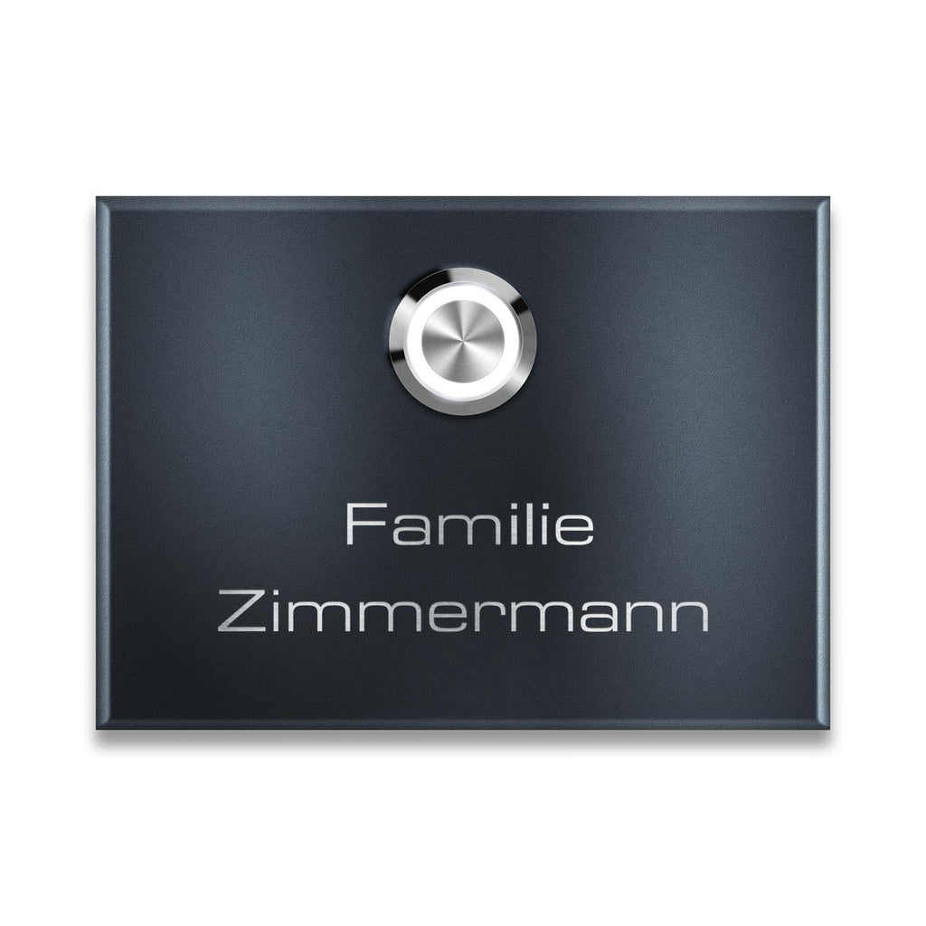 Metzler Aufputz Türklingel | personalisiert mit Gravur | Edelstahl-Taster mit LED | Vitus