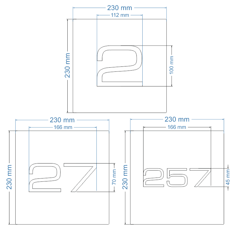 3D LED-Hausnummernschild aus Edelstahl in Anthrazit