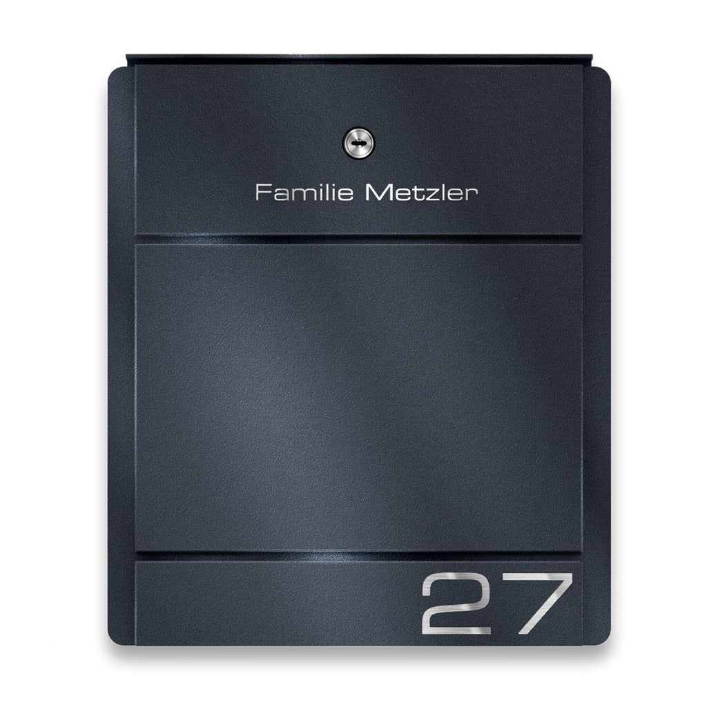 Metzler Briefkasten Anthrazit Gravur optional mit Zeitungsfach | Modell01