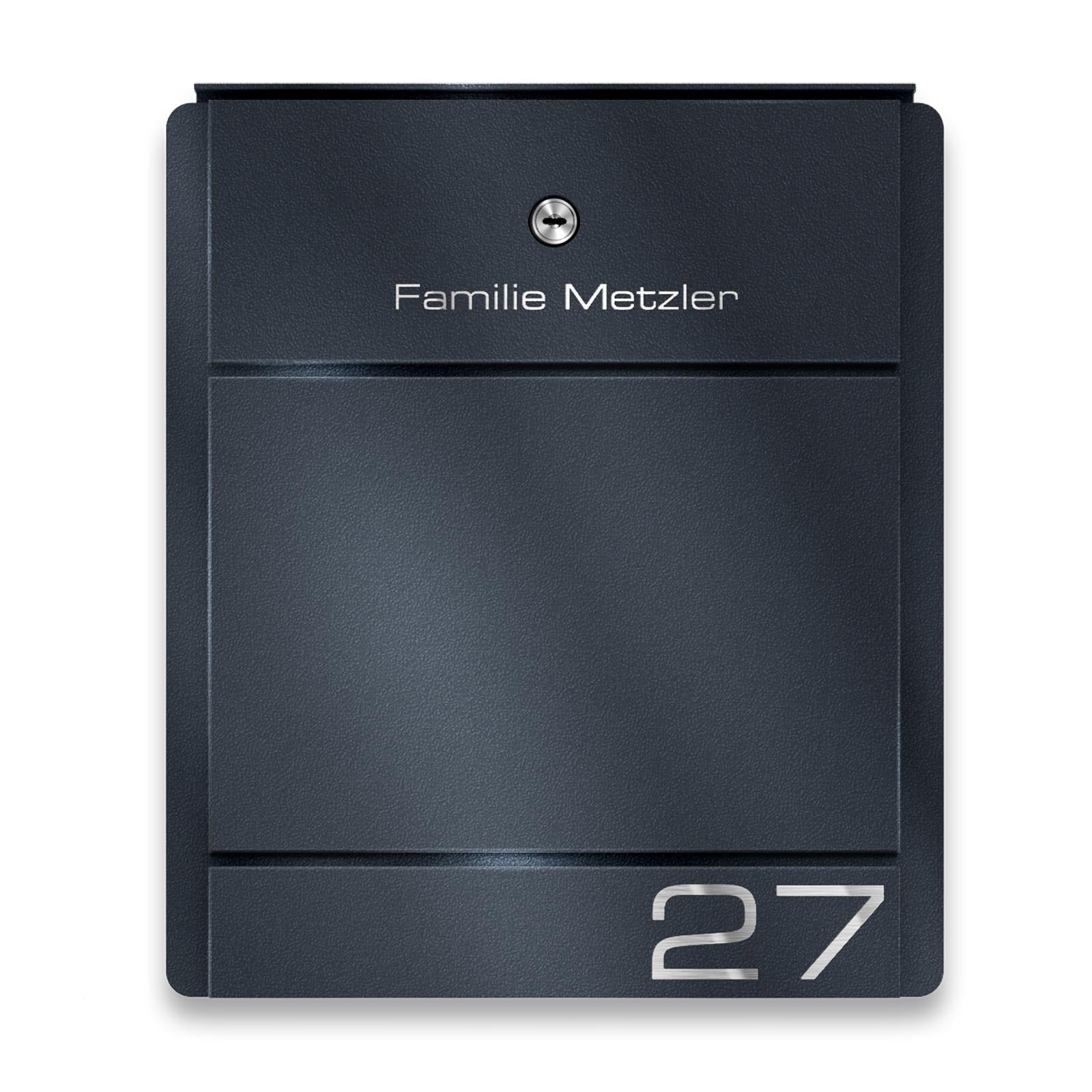 Metzler Briefkasten Anthrazit Gravur optional mit Zeitungsfach | Modell01