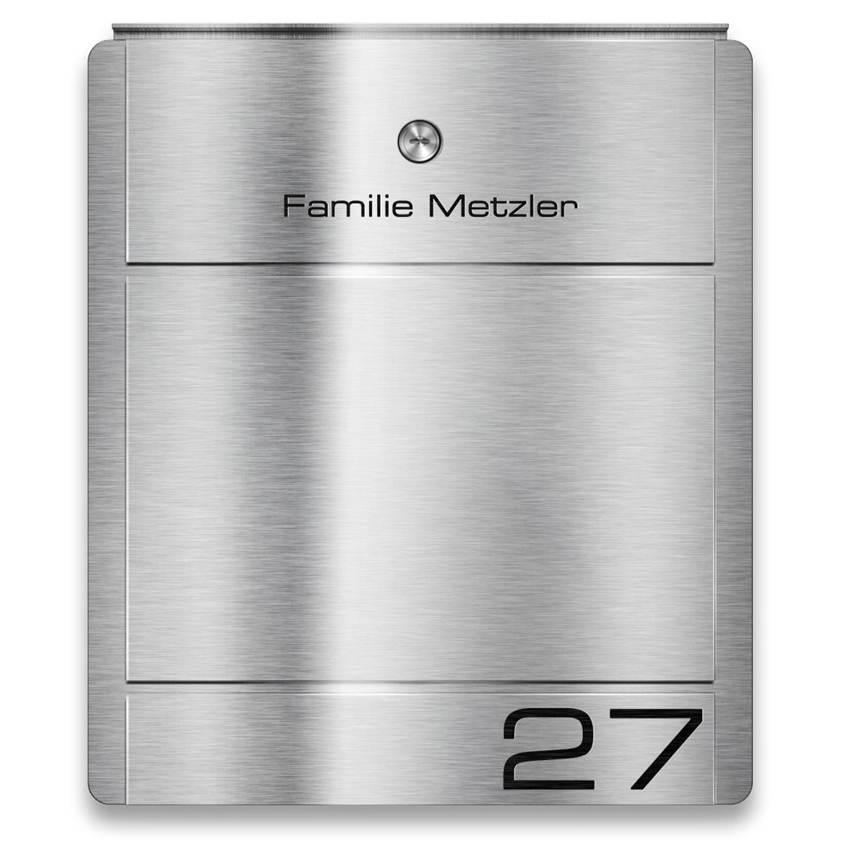 Metzler Briefkasten Edelstahl V4A Gravur + Zeitungsfach optional | 01