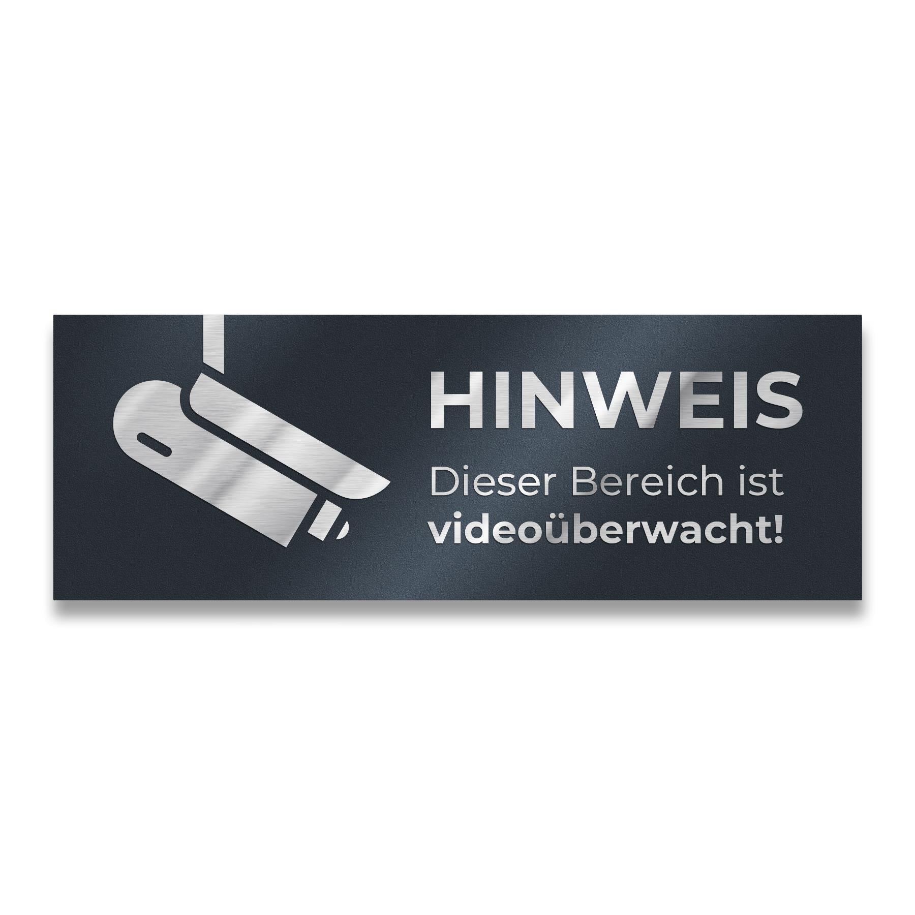 Hinweisschild - Dieser Bereich ist videoüberwacht - aus Edelstahl