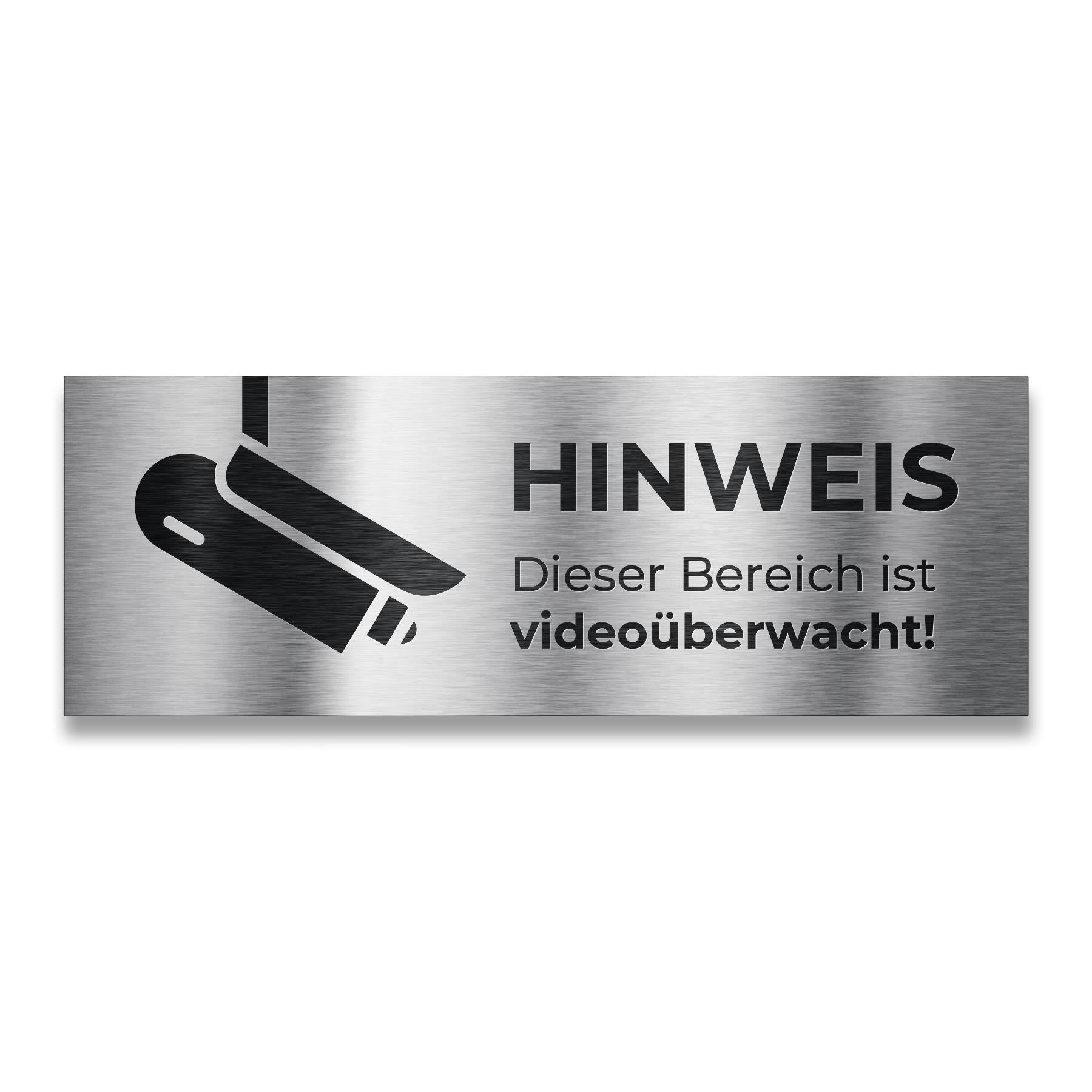 Hinweisschild - Dieser Bereich ist videoüberwacht - aus Edelstahl