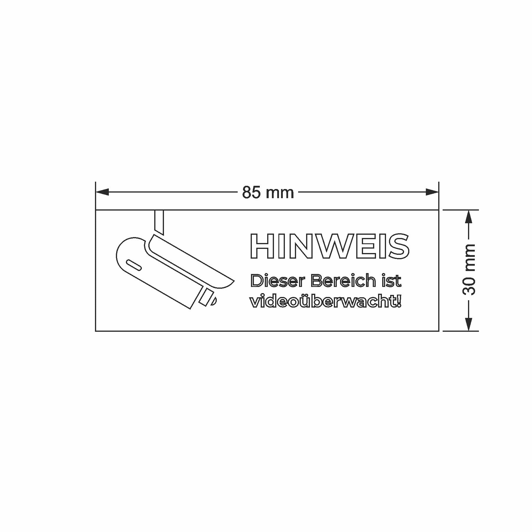Hinweisschild - Dieser Bereich ist videoüberwacht - aus Edelstahl