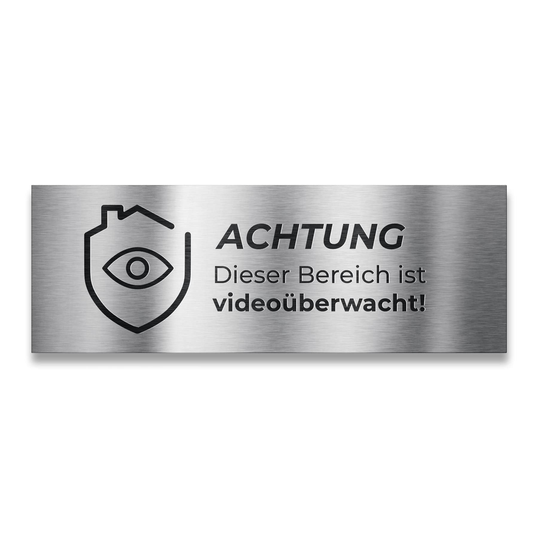 Hinweisschild - Achtung Dieser Bereich ist videoüberwacht - aus Edelstahl