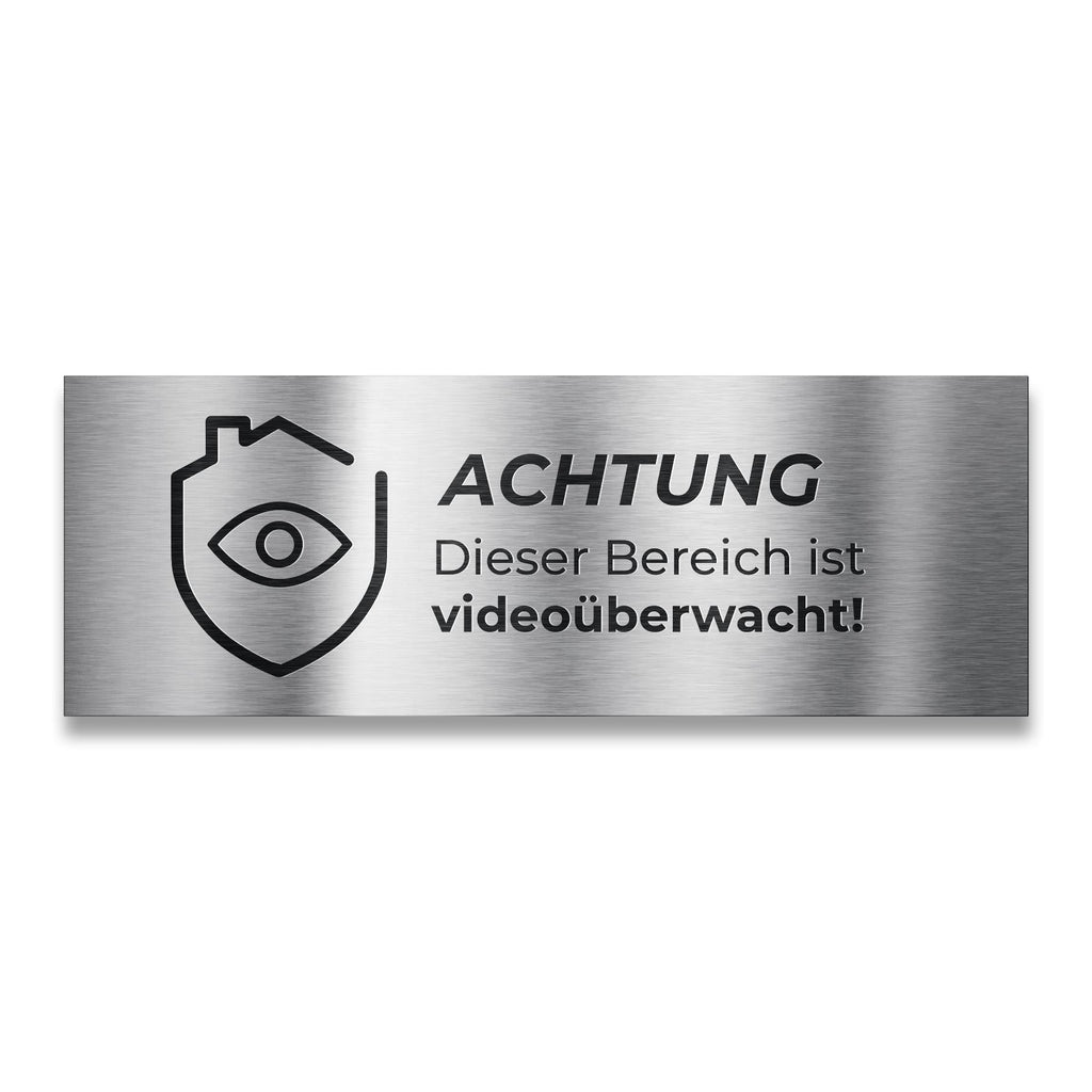 Hinweisschild - Achtung Dieser Bereich ist videoüberwacht - aus Edelstahl