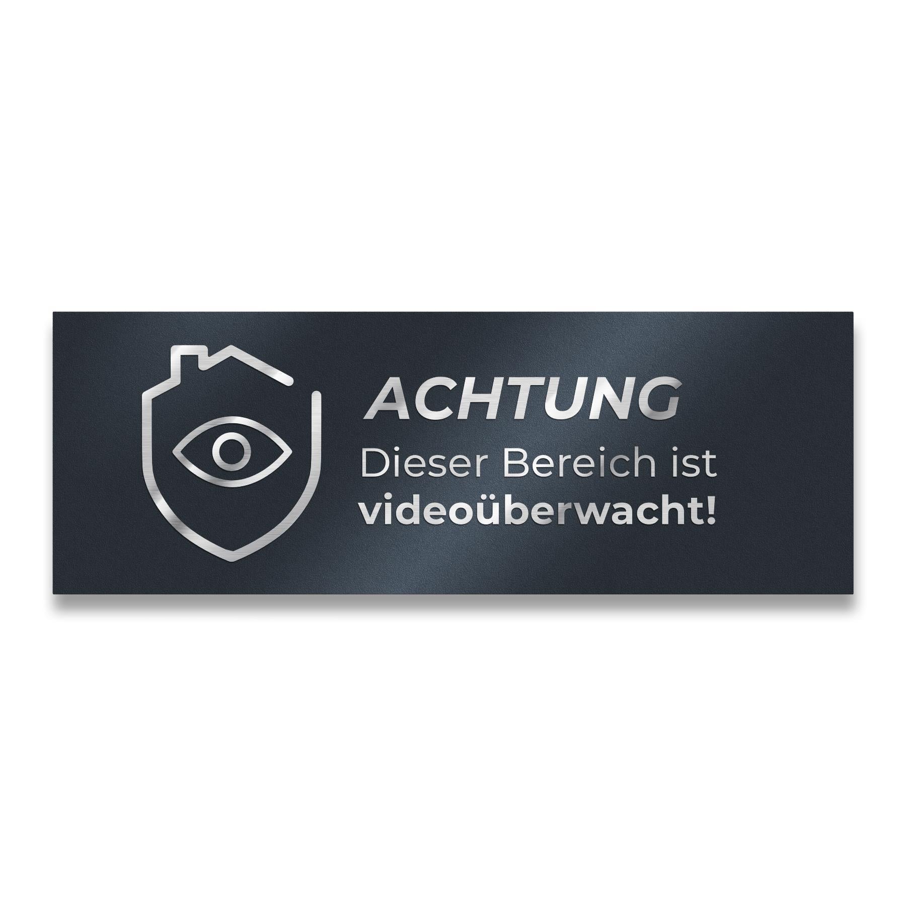 Hinweisschild - Achtung Dieser Bereich ist videoüberwacht - aus Edelstahl
