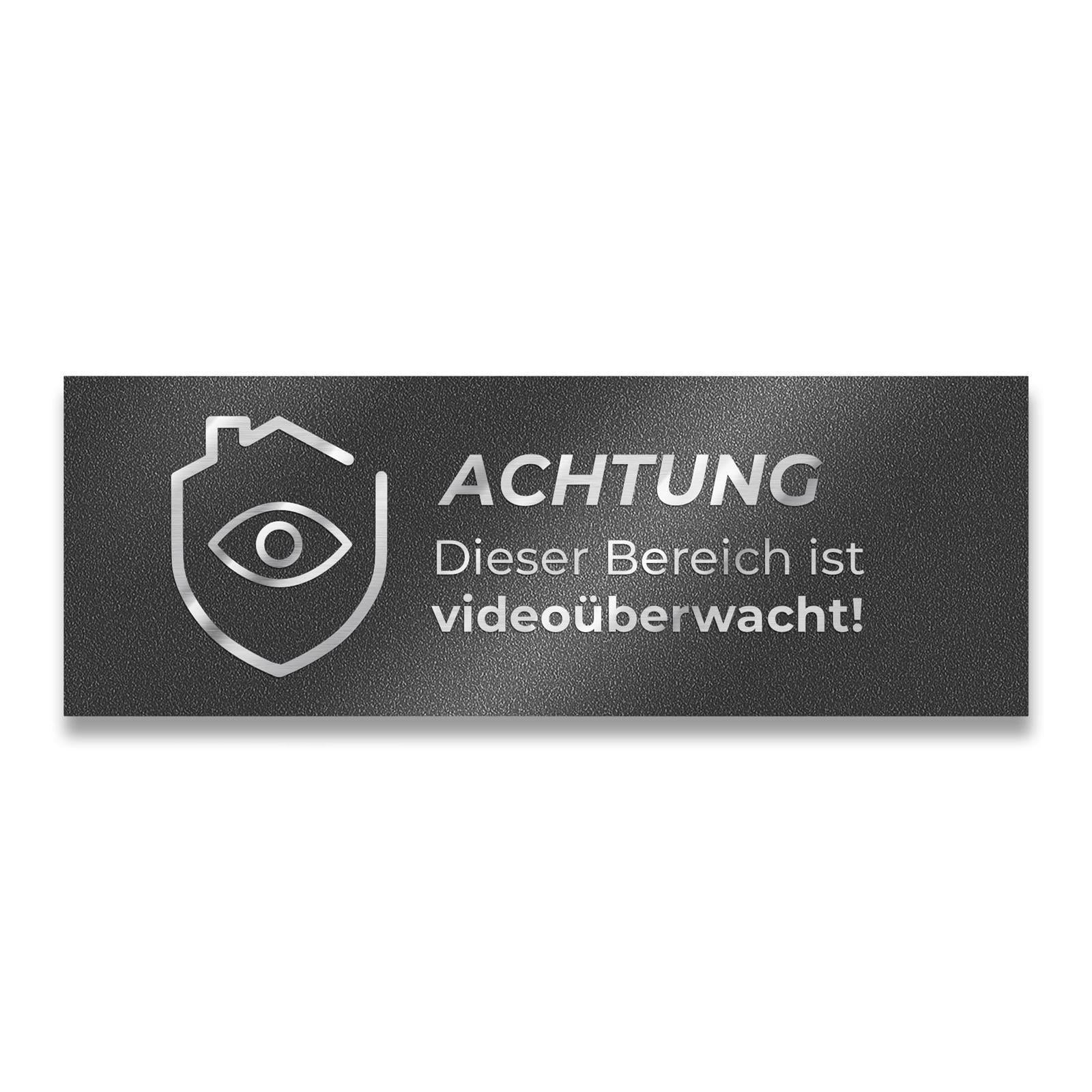 Hinweisschild - Achtung Dieser Bereich ist videoüberwacht - aus Edelstahl