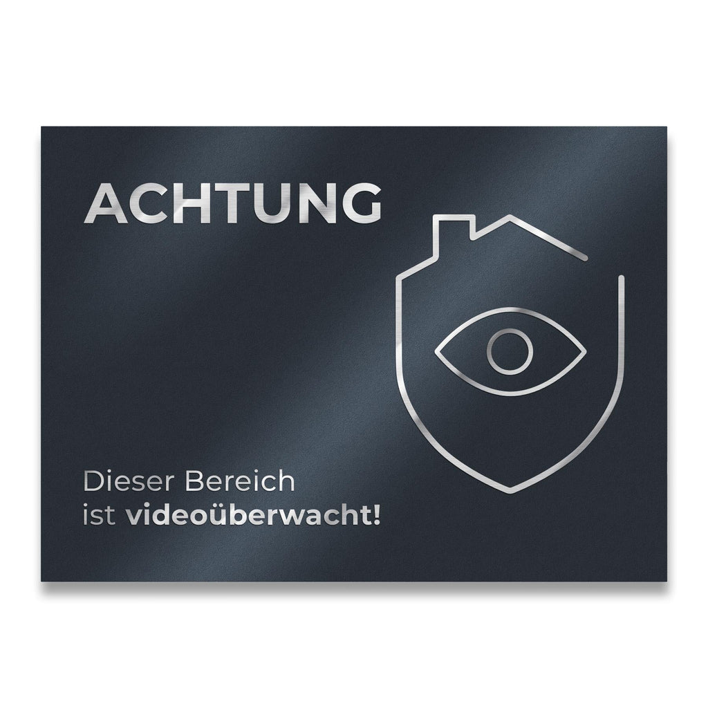 Hinweisschild - Achtung Dieser Bereich ist videoüberwacht - aus Edelstahl