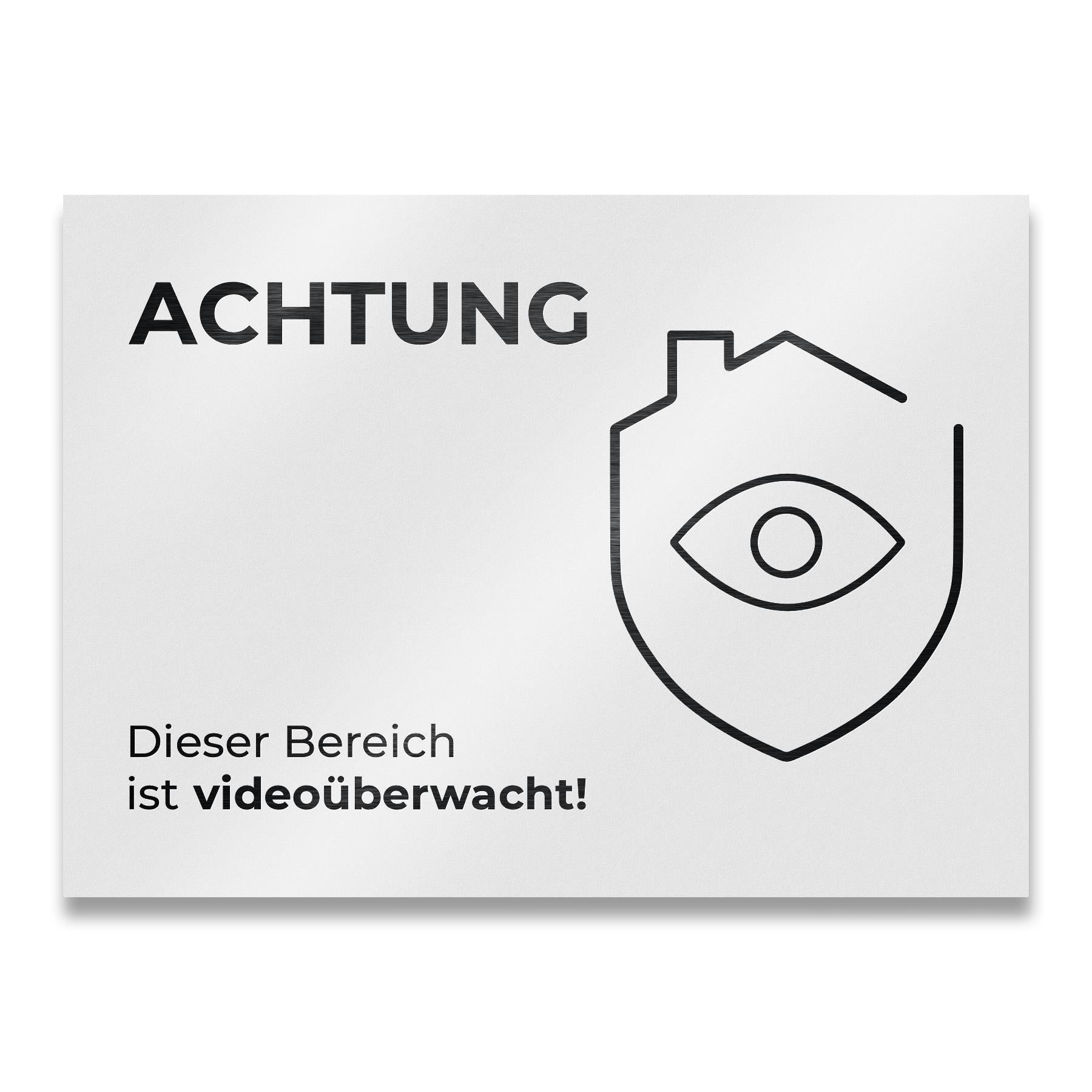 Hinweisschild - Achtung Dieser Bereich ist videoüberwacht - aus Edelstahl