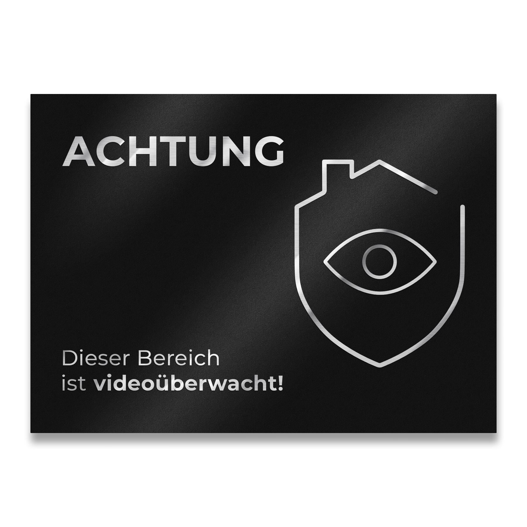 Hinweisschild - Achtung Dieser Bereich ist videoüberwacht - aus Edelstahl