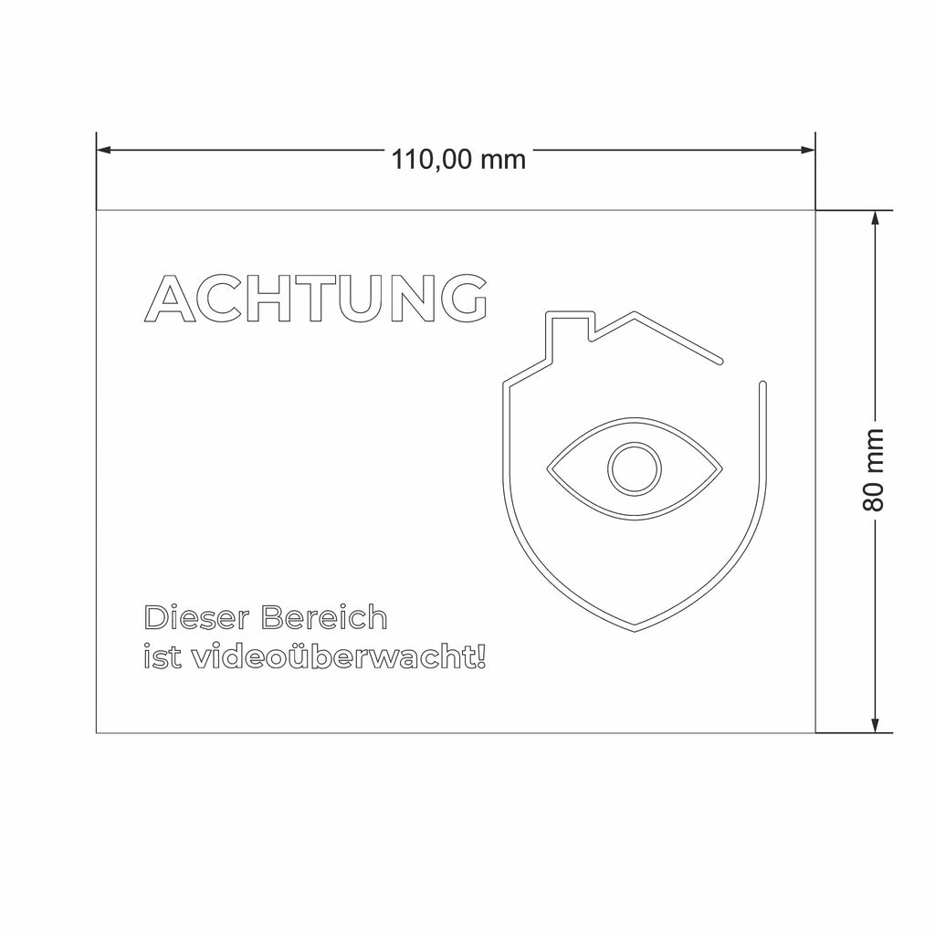 Hinweisschild - Achtung Dieser Bereich ist videoüberwacht - aus Edelstahl