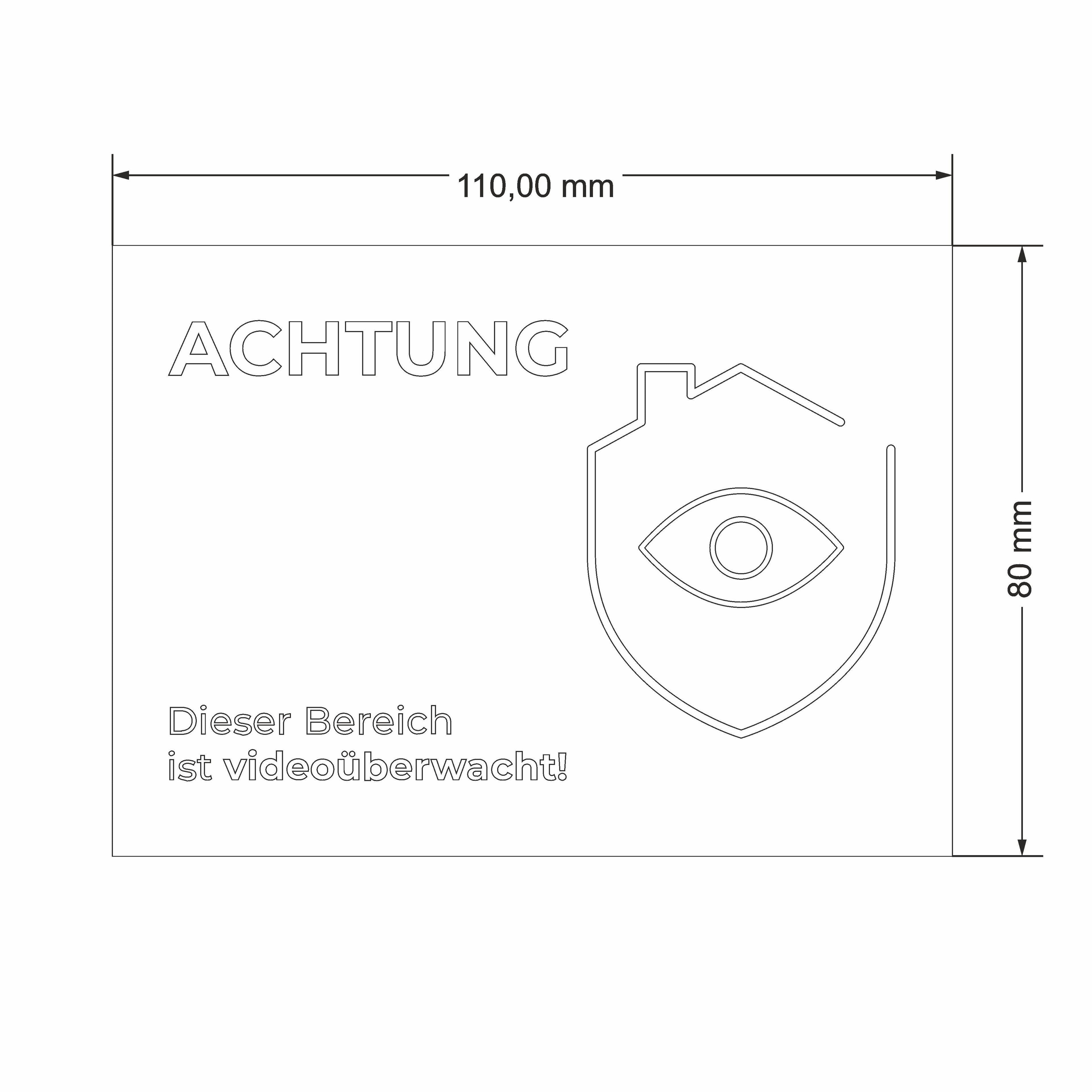 Hinweisschild - Achtung Dieser Bereich ist videoüberwacht - aus Edelstahl