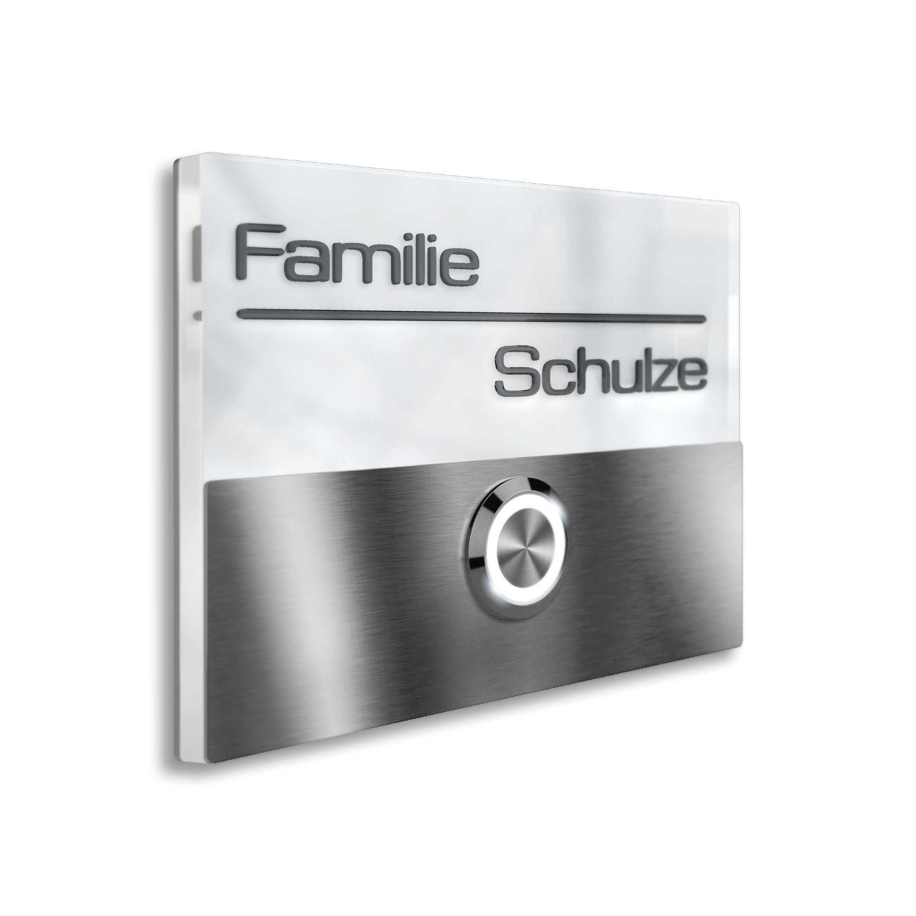Metzler Türklingel aus Edelstahl LED-3D-Namensschild | Sora