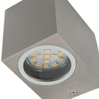 Wandleuchte - Außenleuchte - Downlight Rechteckig- Fassadenleuchte - IP44 - 230V Edelstahl