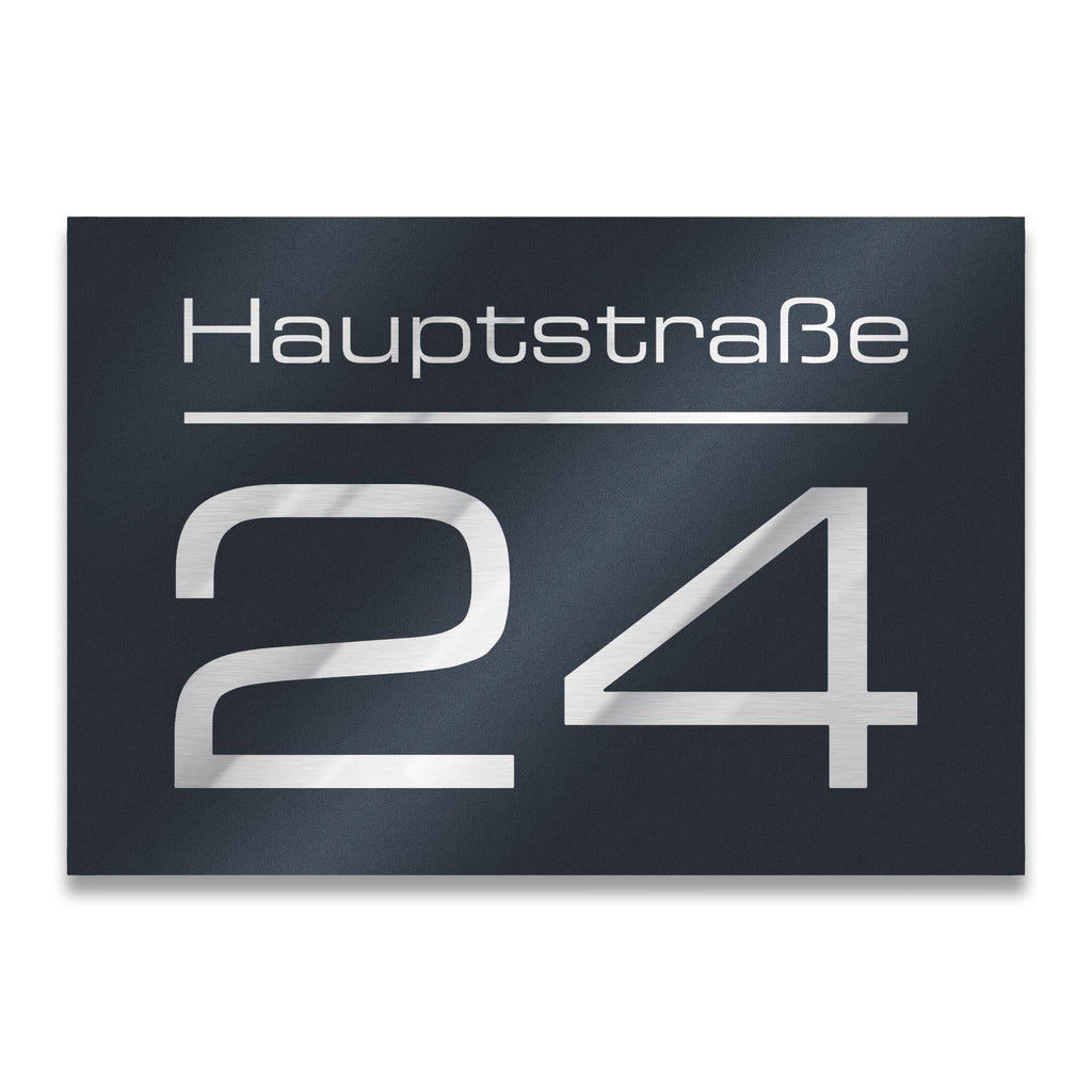 Modernes Hausnummernschild in Anthrazit RAL7016 - 160*110mm