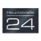 Modernes Hausnummernschild in Anthrazit RAL7016 - 160*110mm