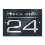 Modernes Hausnummernschild in Anthrazit RAL7016 - 160*110mm