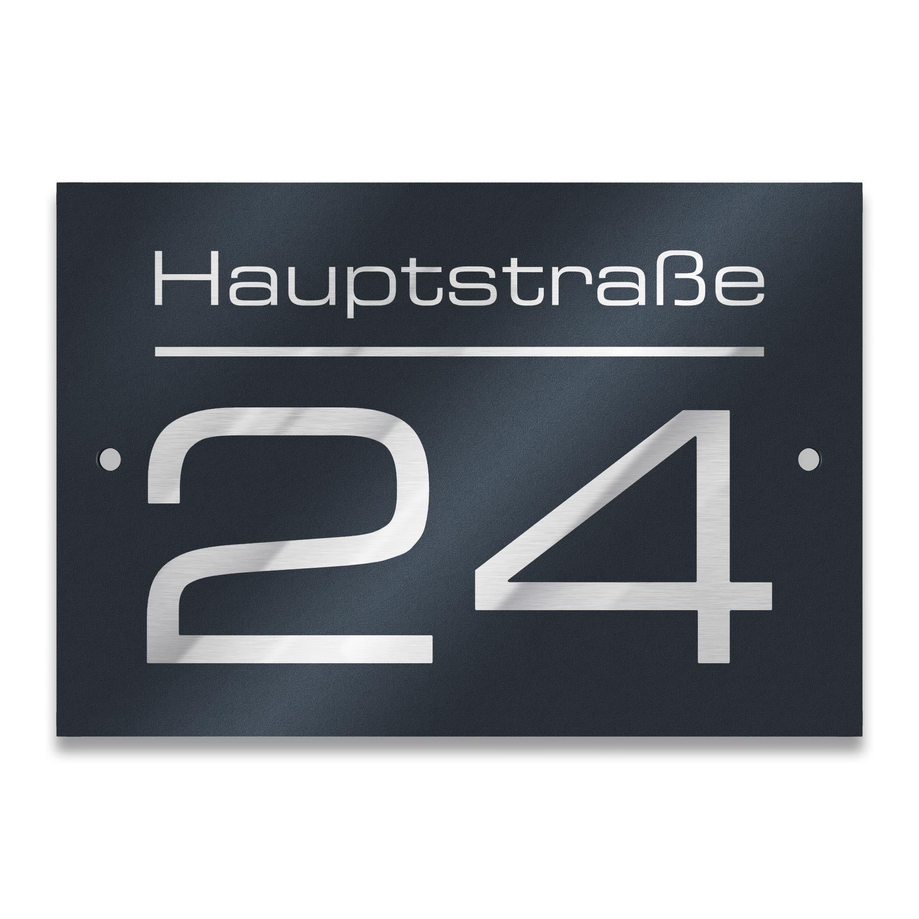 Modernes Hausnummernschild in Anthrazit RAL7016 - 160*110mm