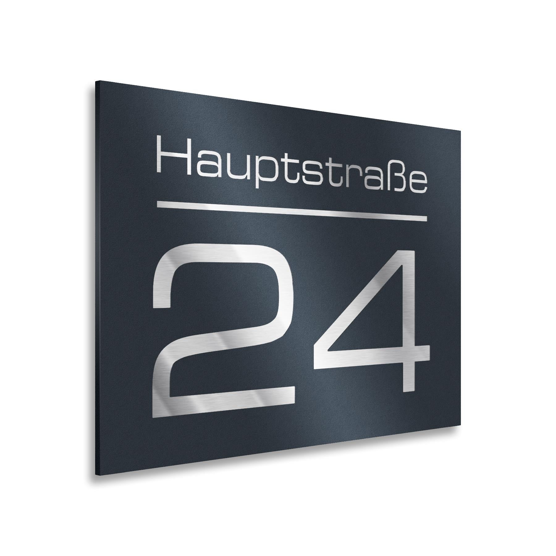 Modernes Hausnummernschild in Anthrazit RAL7016 - 160*110mm