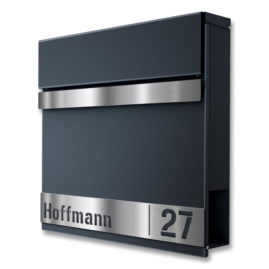 Metzler Standbriefkasten Anthrazit RAL 7016 Namensschild | Gustav