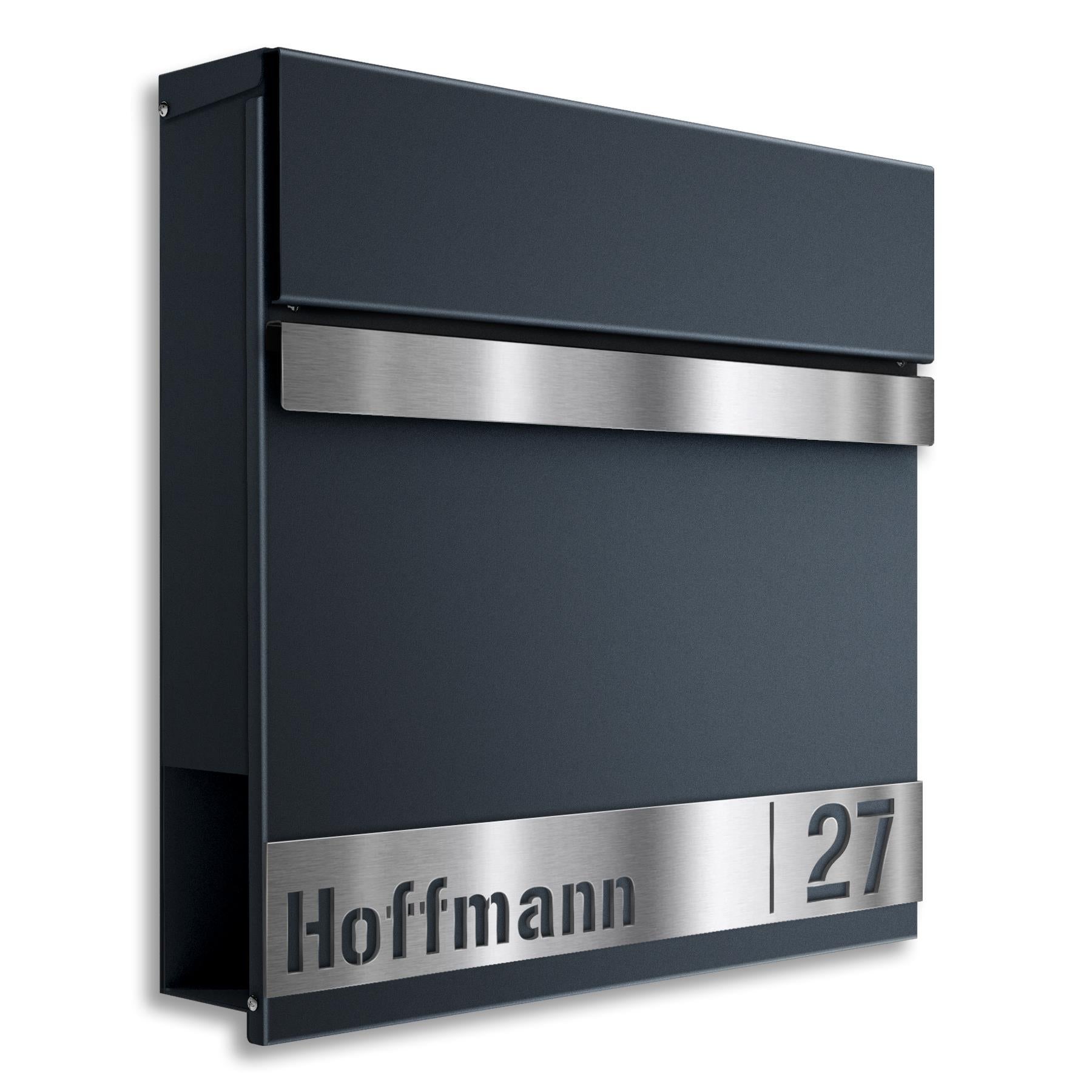 Metzler Standbriefkasten Anthrazit RAL 7016 Namensschild | Gustav
