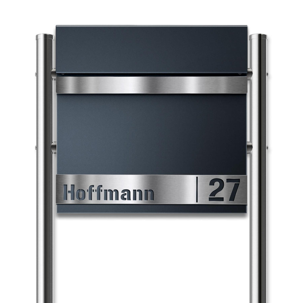 Metzler Standbriefkasten Anthrazit RAL 7016 Namensschild | Gustav