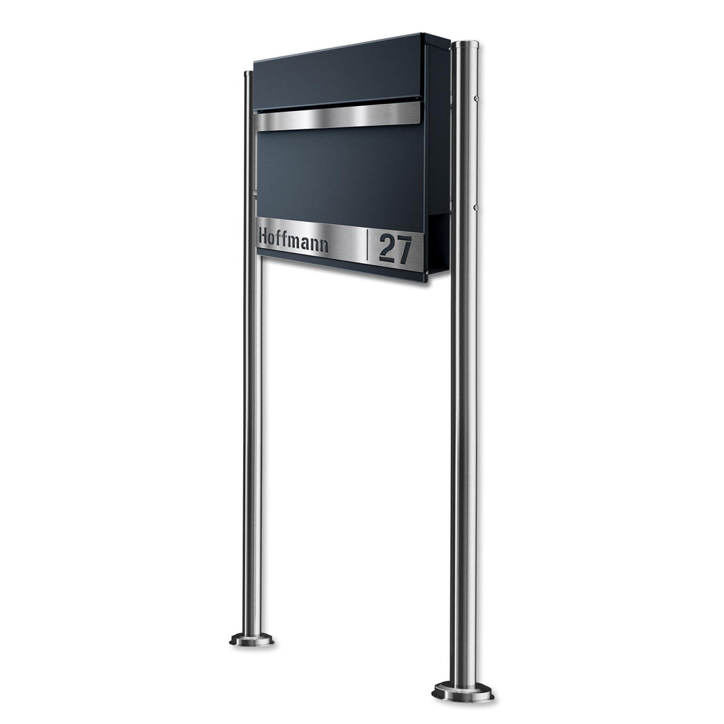Metzler Standbriefkasten Anthrazit RAL 7016 Namensschild | Gustav
