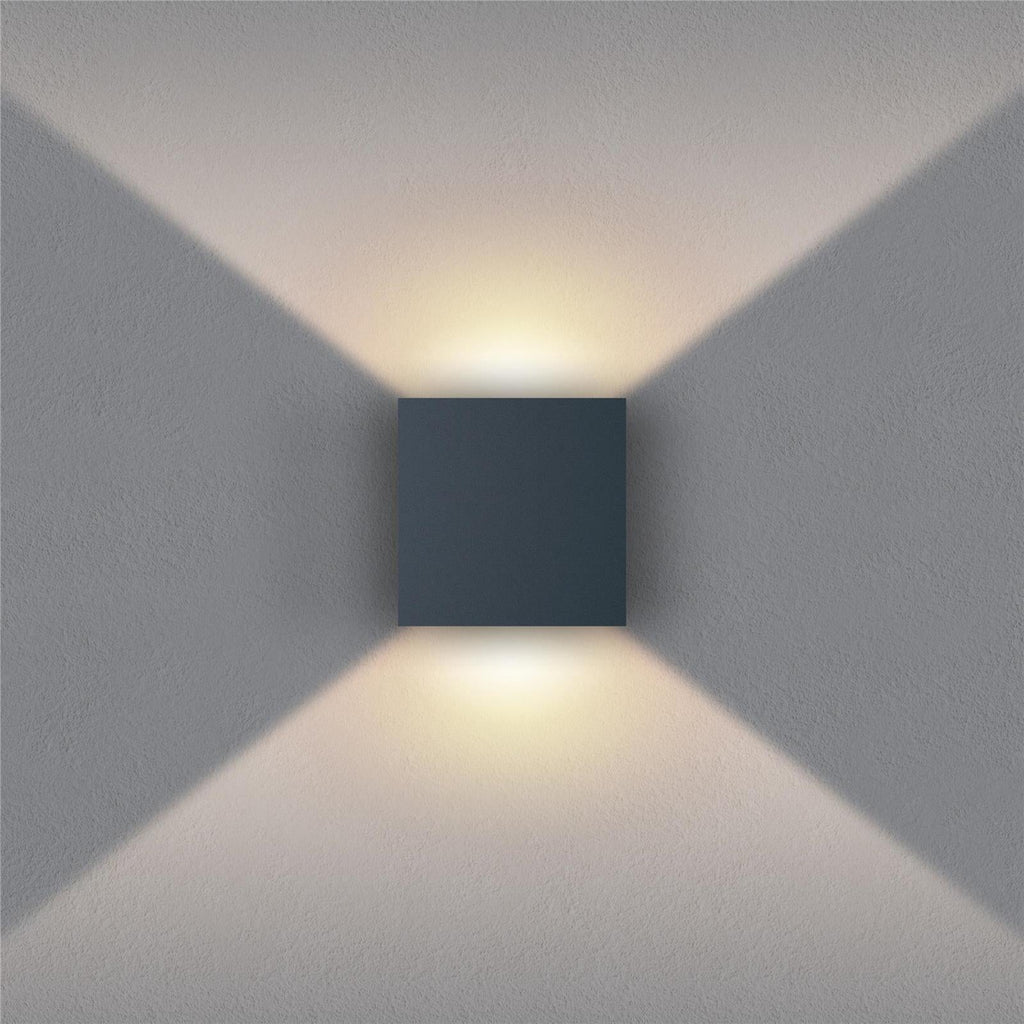 Metzler LED Wandleuchte | Anthrazitgrau RAL 7016 | Up-Down-Light | IP 65 | warmweiß | 12 W | 3000 K | einstellbarer Lichtkegel