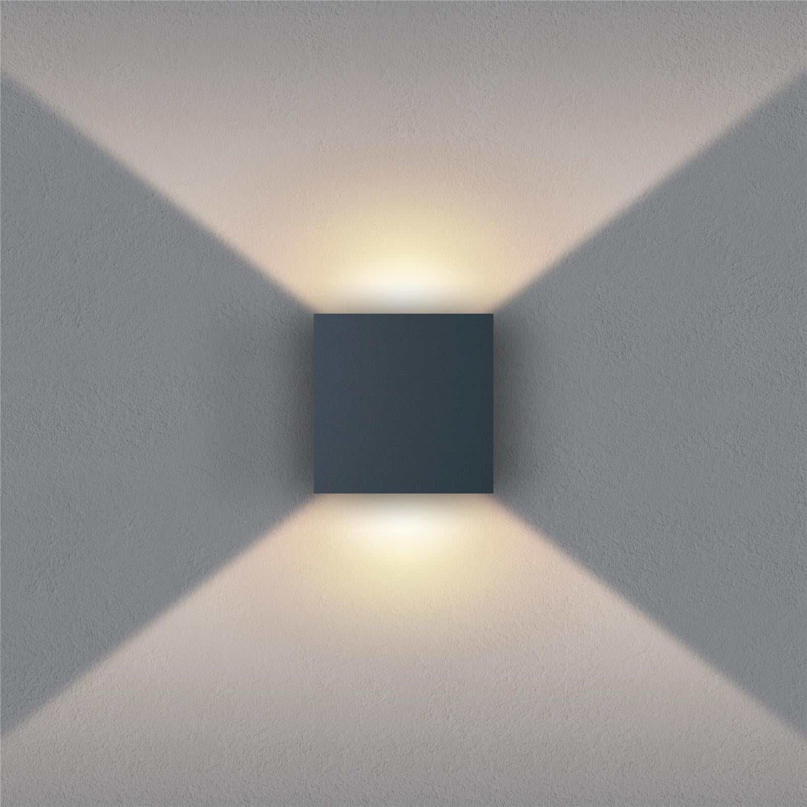 Metzler LED Wandleuchte | Anthrazitgrau RAL 7016 | Up-Down-Light | IP 65 | warmweiß | 12 W | 3000 K | einstellbarer Lichtkegel