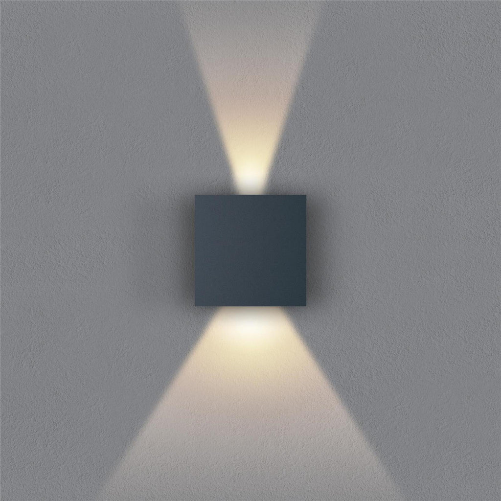 Metzler LED Wandleuchte | Anthrazitgrau RAL 7016 | Up-Down-Light | IP 65 | warmweiß | 12 W | 3000 K | einstellbarer Lichtkegel