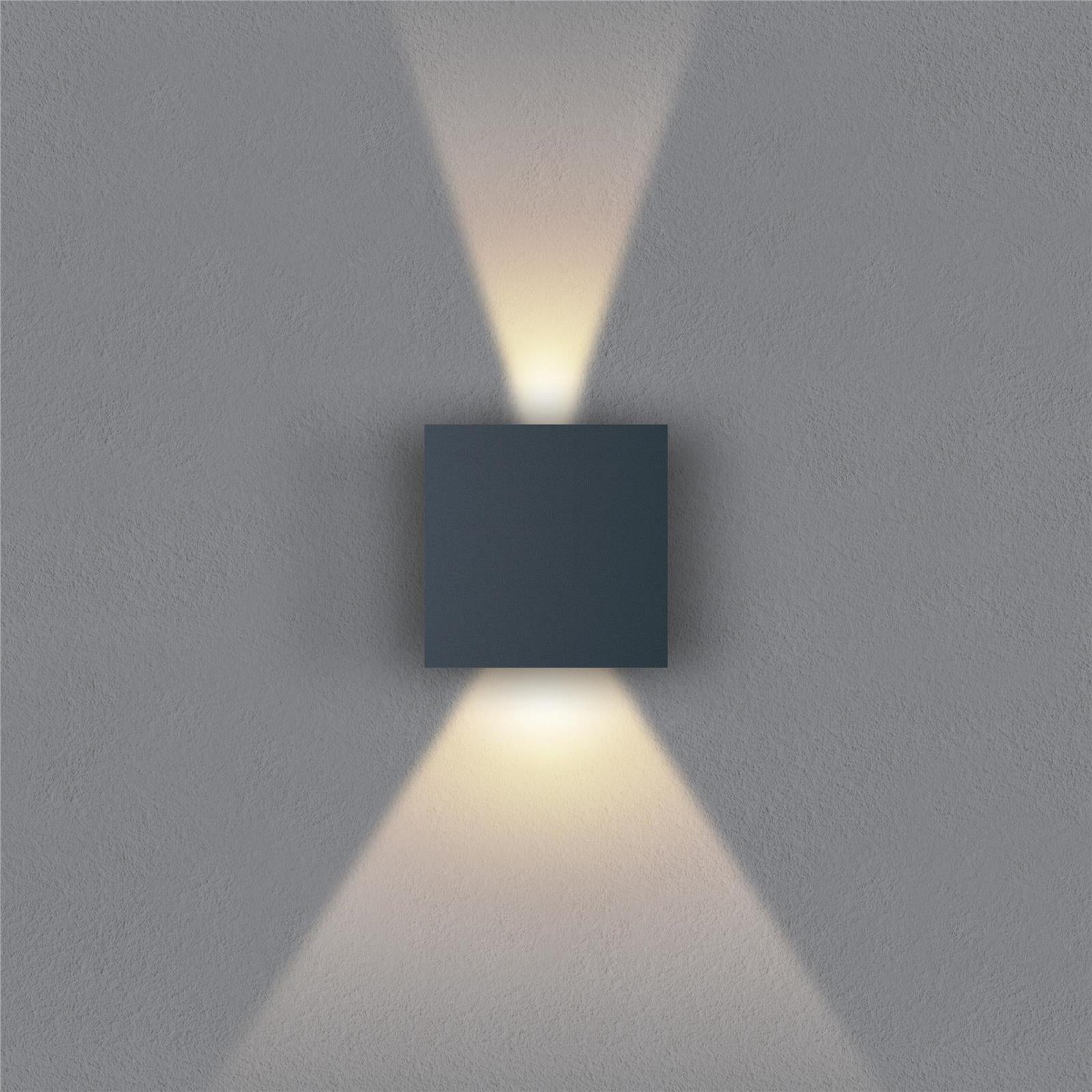 Metzler LED Wandleuchte | Anthrazitgrau RAL 7016 | Up-Down-Light | IP 65 | warmweiß | 12 W | 3000 K | einstellbarer Lichtkegel