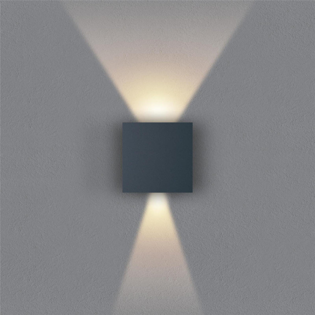 Metzler LED Wandleuchte | Anthrazitgrau RAL 7016 | Up-Down-Light | IP 65 | warmweiß | 12 W | 3000 K | einstellbarer Lichtkegel