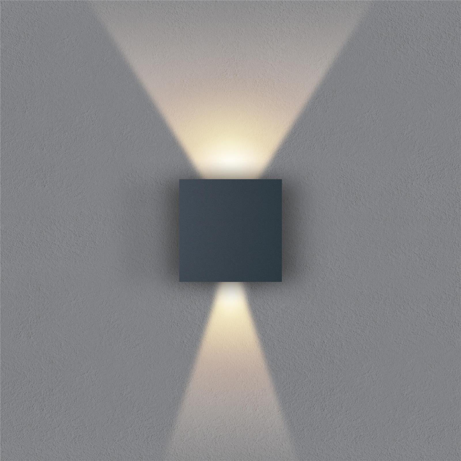 Metzler LED Wandleuchte | Anthrazitgrau RAL 7016 | Up-Down-Light | IP 65 | warmweiß | 12 W | 3000 K | einstellbarer Lichtkegel