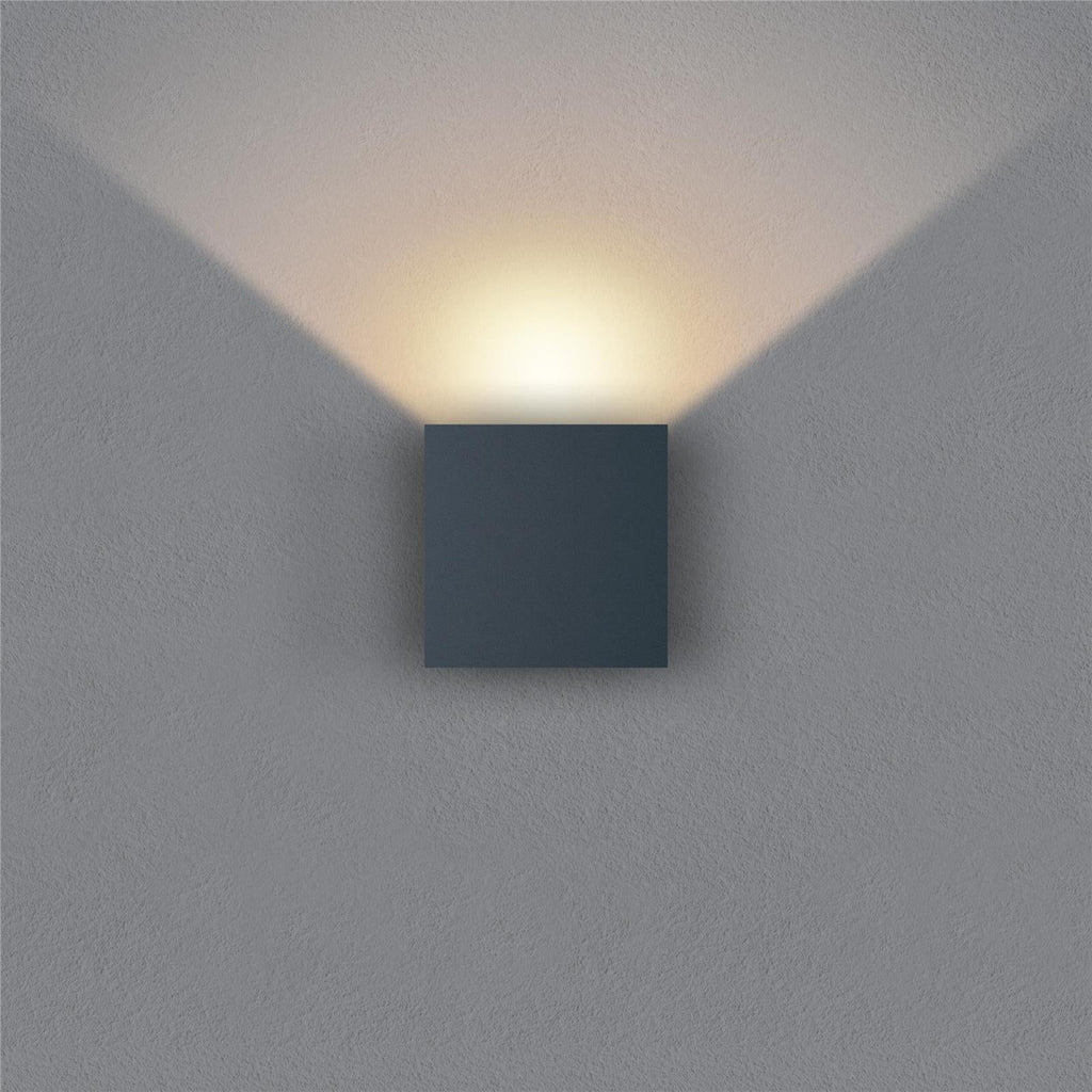 Metzler LED Wandleuchte | Anthrazitgrau RAL 7016 | Up-Down-Light | IP 65 | warmweiß | 12 W | 3000 K | einstellbarer Lichtkegel