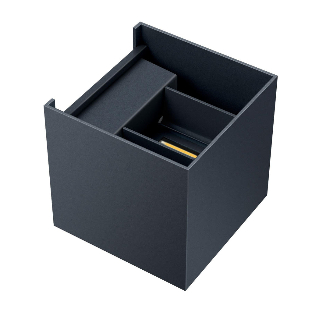 Metzler LED Wandleuchte | Anthrazitgrau RAL 7016 | Up-Down-Light | IP 65 | warmweiß | 12 W | 3000 K | einstellbarer Lichtkegel