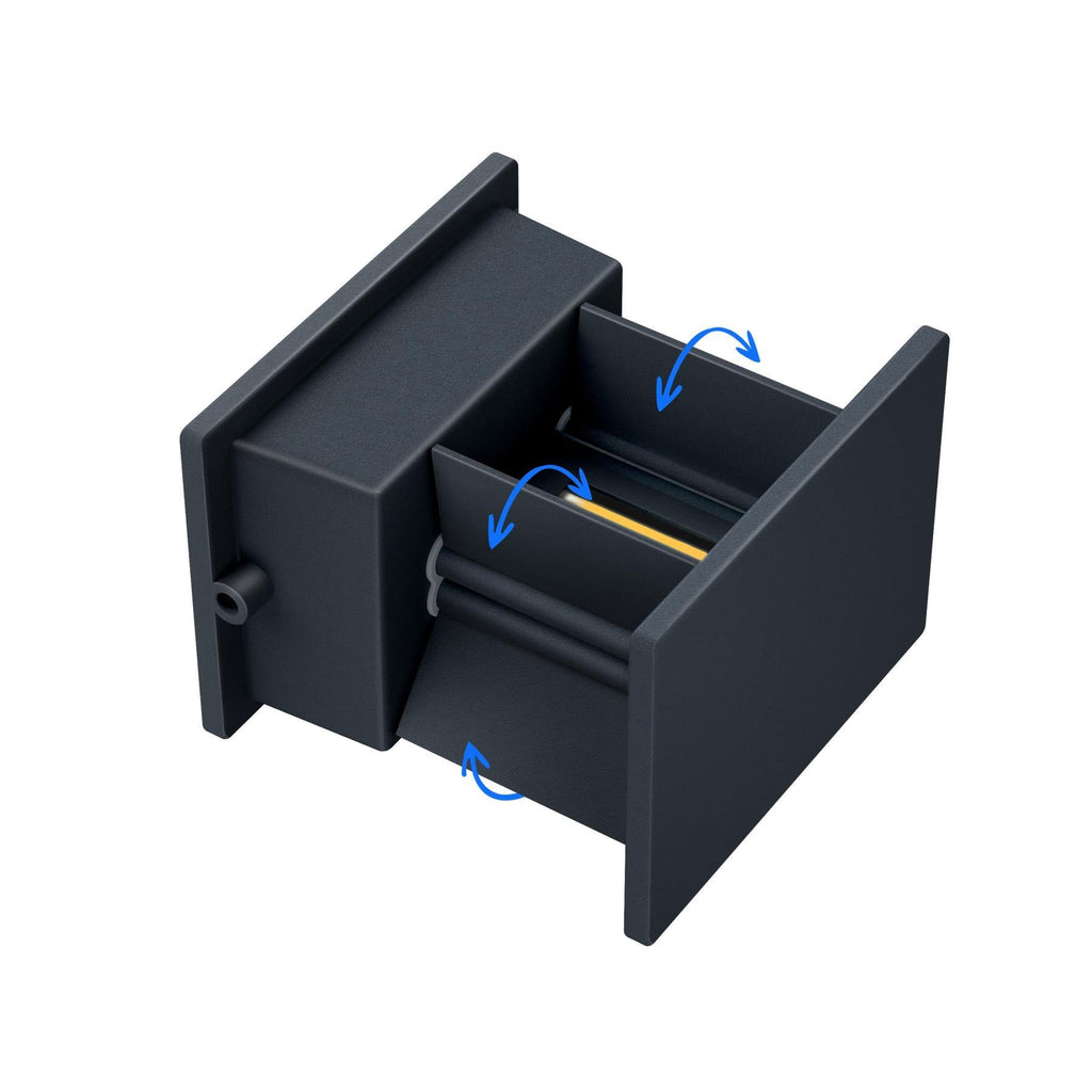 Metzler LED Wandleuchte | Anthrazitgrau RAL 7016 | Up-Down-Light | IP 65 | warmweiß | 12 W | 3000 K | einstellbarer Lichtkegel