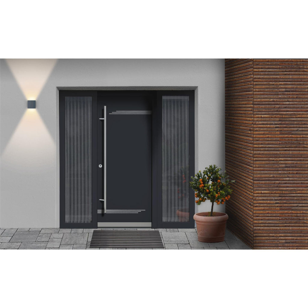 Metzler LED Wandleuchte | Anthrazitgrau RAL 7016 | Up-Down-Light | IP 65 | warmweiß | 12 W | 3000 K | einstellbarer Lichtkegel