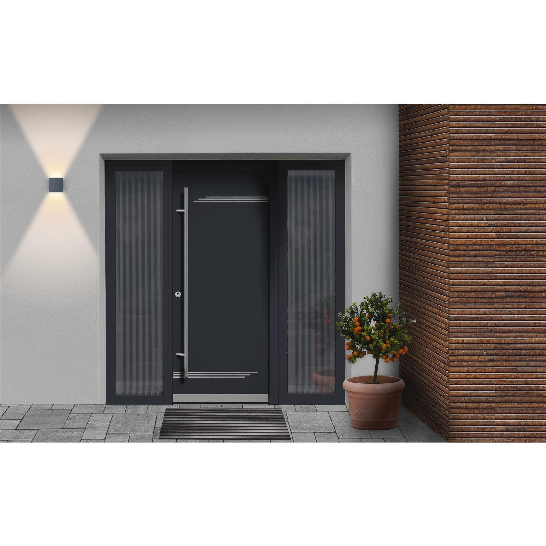 Metzler LED Wandleuchte | Anthrazitgrau RAL 7016 | Up-Down-Light | IP 65 | warmweiß | 12 W | 3000 K | einstellbarer Lichtkegel