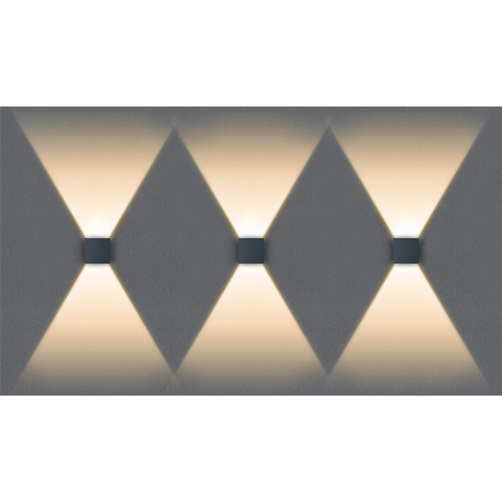 Metzler LED Wandleuchte | Anthrazitgrau RAL 7016 | Up-Down-Light | IP 65 | warmweiß | 12 W | 3000 K | einstellbarer Lichtkegel