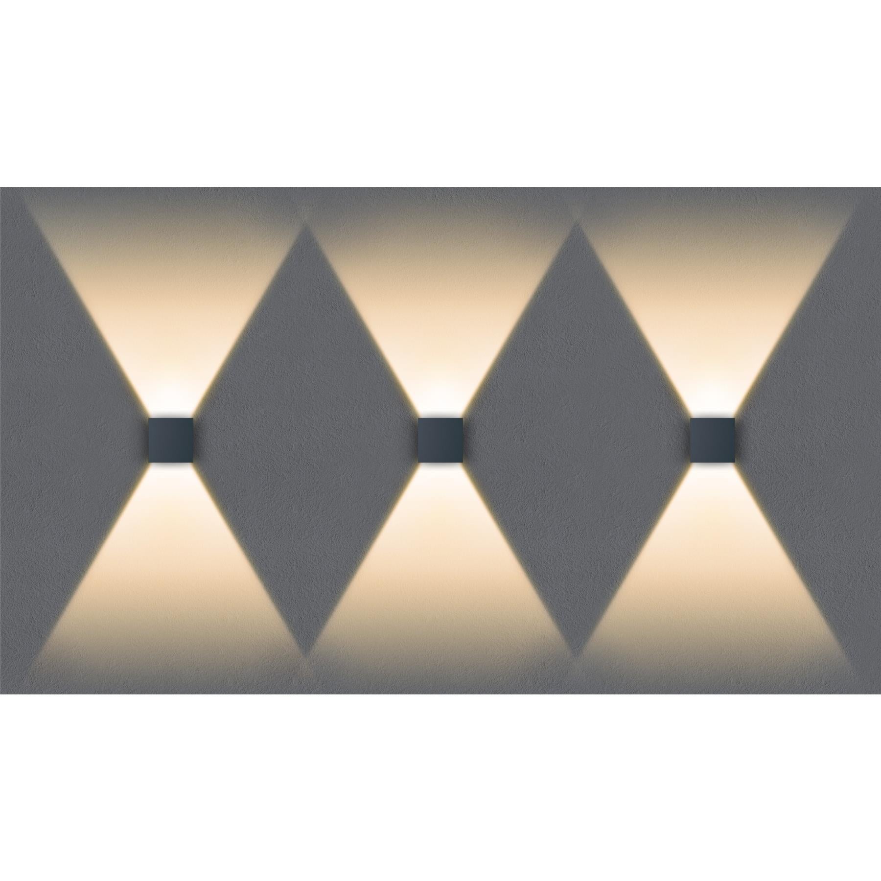 Metzler LED Wandleuchte | Anthrazitgrau RAL 7016 | Up-Down-Light | IP 65 | warmweiß | 12 W | 3000 K | einstellbarer Lichtkegel