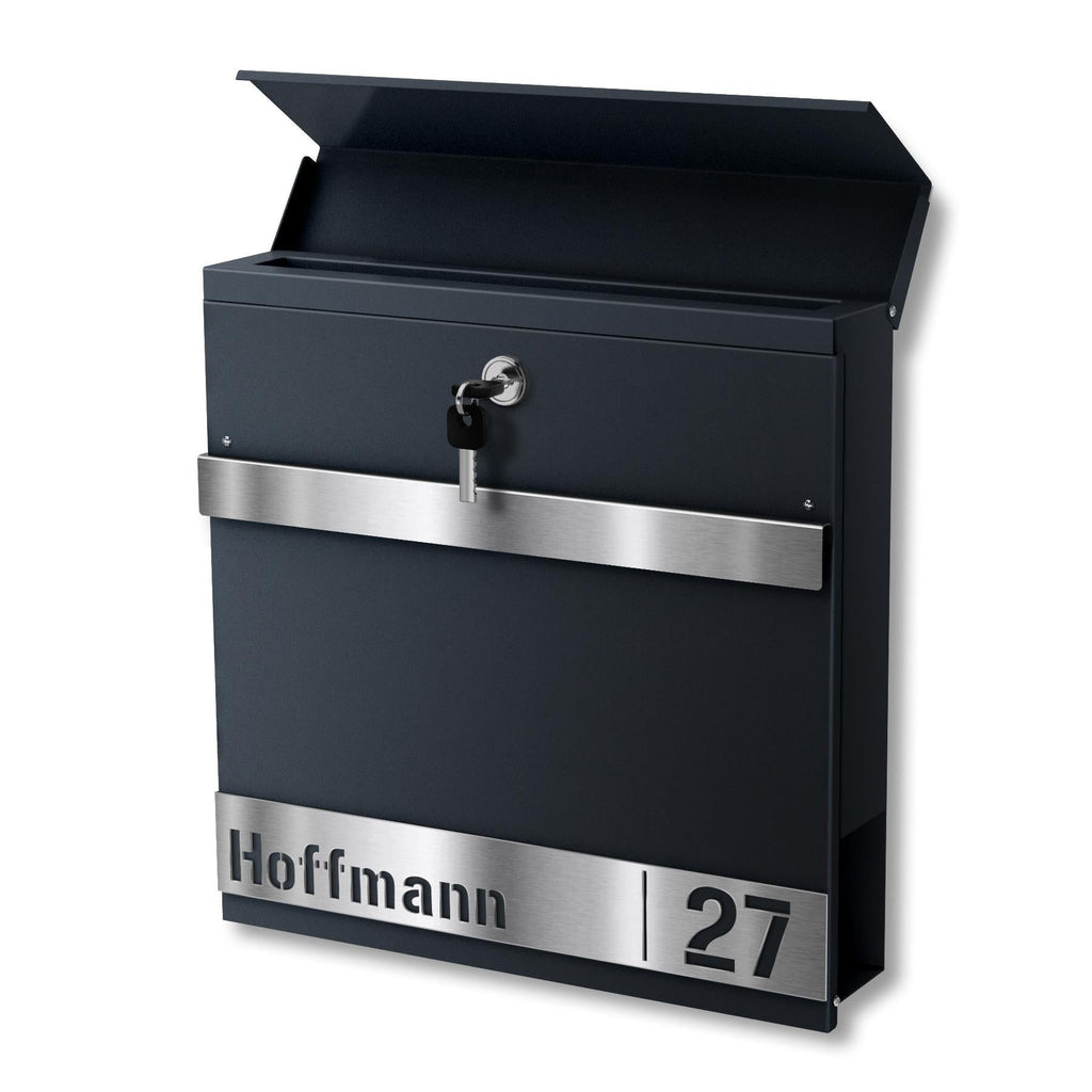 Metzler Standbriefkasten Anthrazit RAL 7016 Namensschild | Gustav