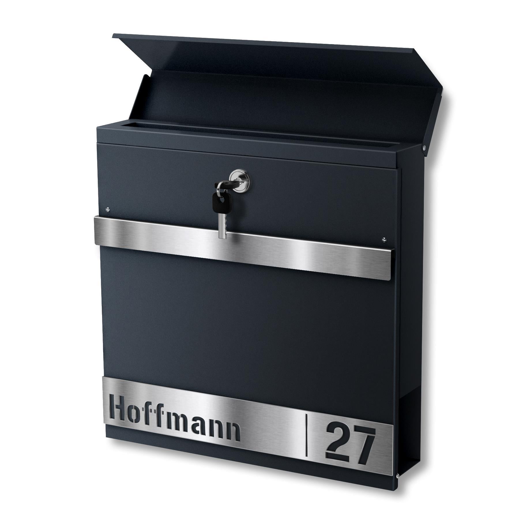 Metzler Standbriefkasten Anthrazit RAL 7016 Namensschild | Gustav